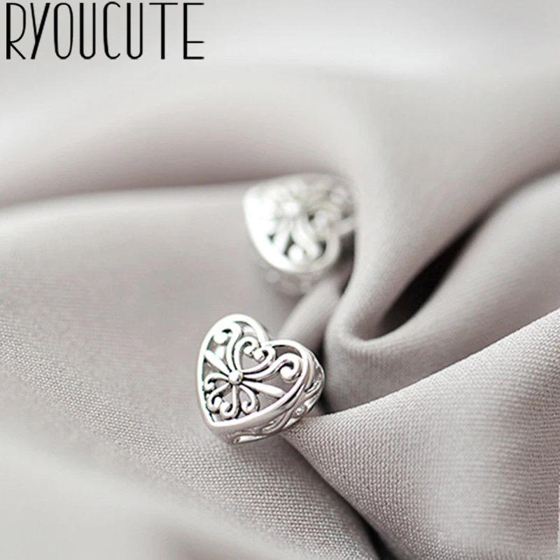 Модные Винтажные любовные сердца серьги женские подарки женские серьги из стерлингового серебра 925 пробы для женщин массивные ювелирные изделия Brincos