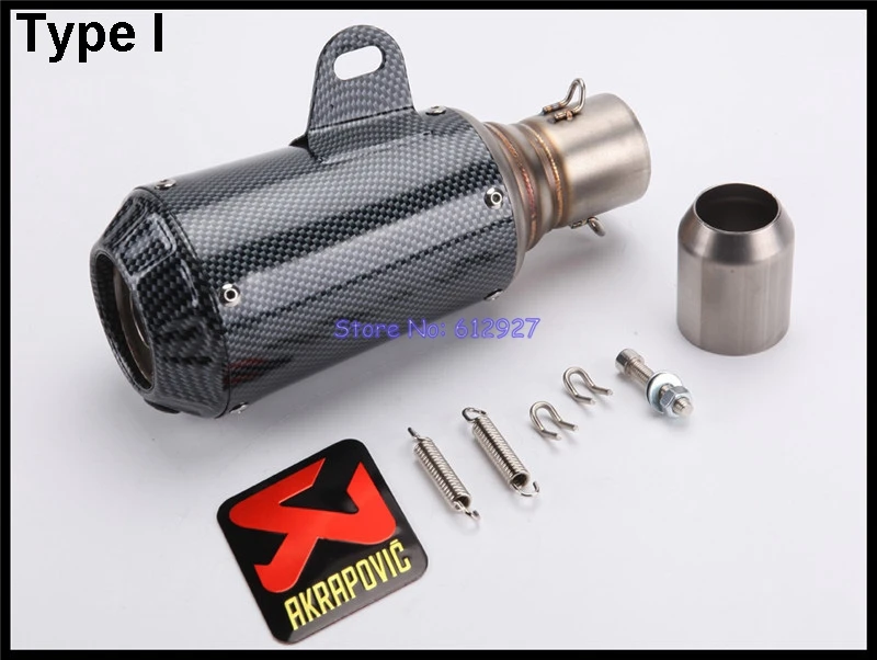 Entrada Universal 51mm acero inoxidable y fibra de carbono motocicleta Akrapovic Escape silenciador de tubo de Escape con DB Killer