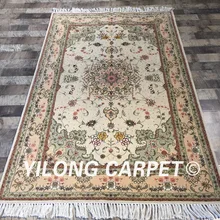 Yilong 4'x6' ковер ручной работы персидский Восточный изысканный домашний ковер кашмир ковёр из шелка и шерсти(WY2081S4x6