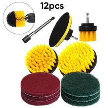 12 шт./компл. сверла щетка настенная плитка Затирка Мощность скруббер комбинированный очиститель для ванны для очистки