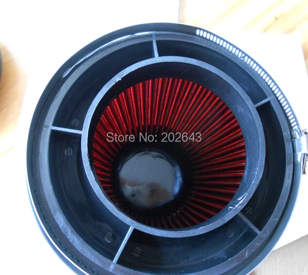 6'' car air filter with velocity stack adaptor 3''/3.5''/4''152mm universal for air intake turbo
