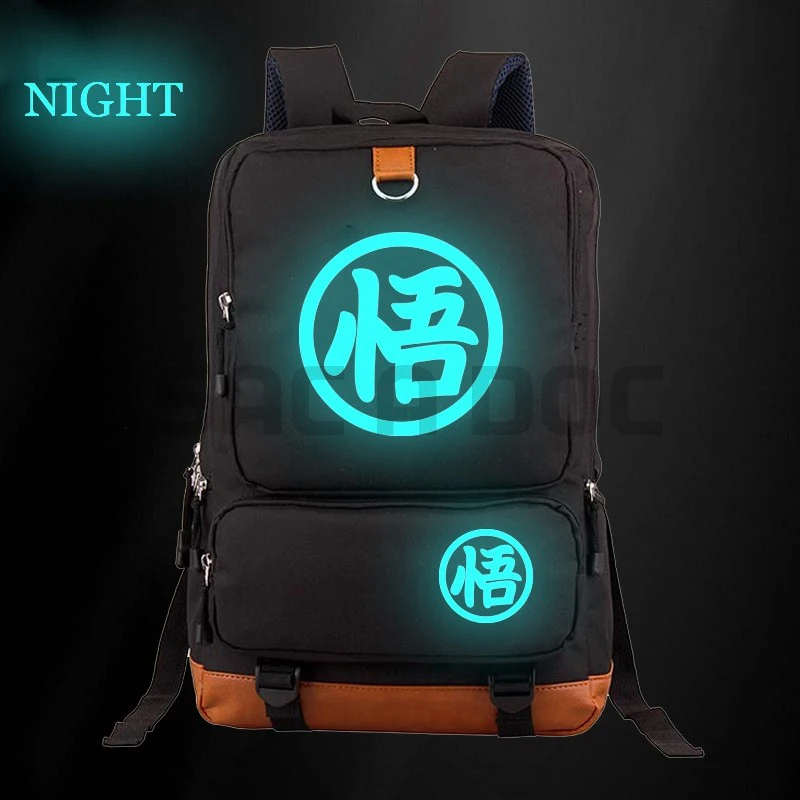 Светящийся холщовый рюкзак с драконом, Супер Саян Гоку, Вегета, школьные сумки для подростков, мальчиков и девочек, рюкзак для ноутбука, дорожные сумки - Цвет: 15