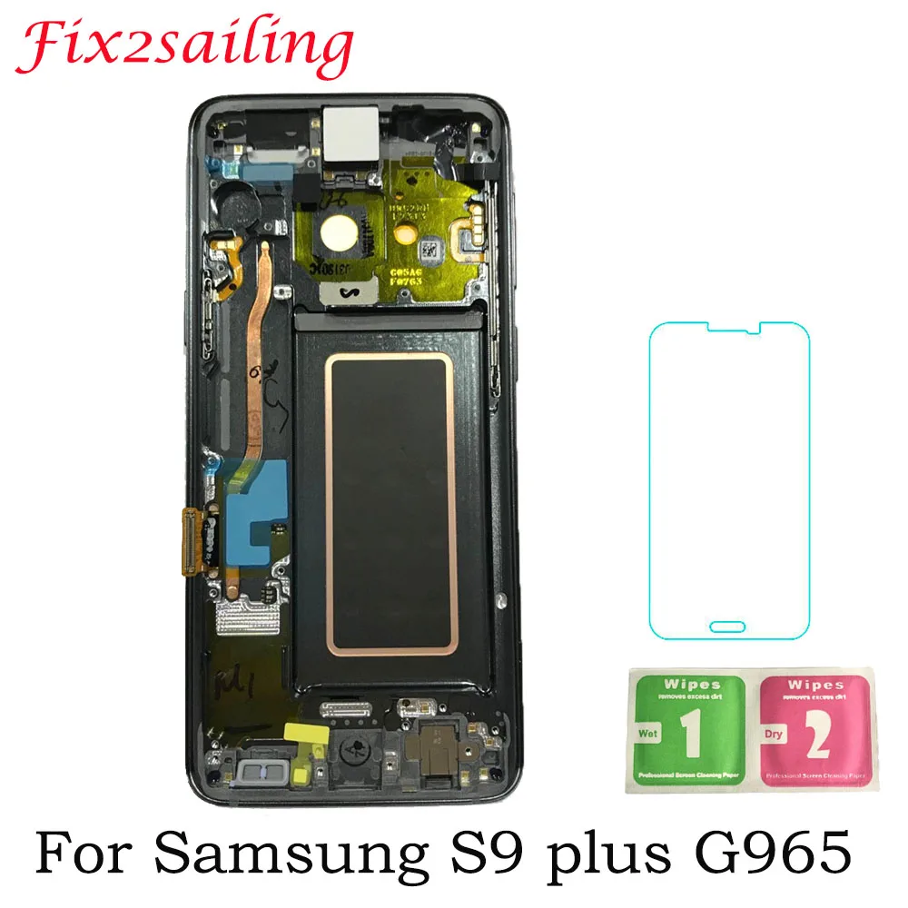 

SUPER AMOLED LCDS For Samsung Galaxy S9 plus S9+ G965 G965F LCD Display + Touch Screen with Frame Digitizer Assembly