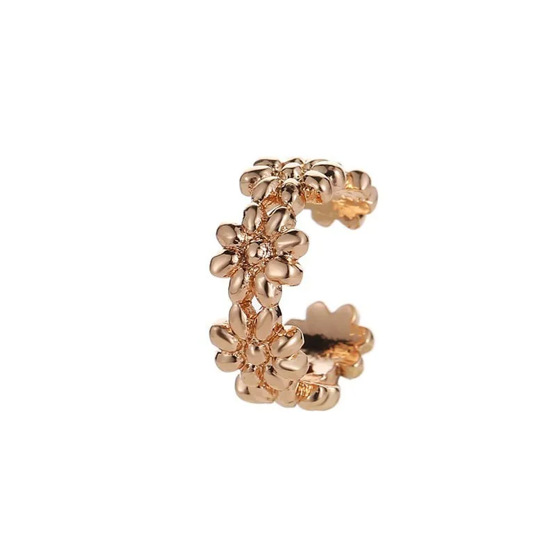 Простые u-образные серьги-манжета из розового золота для женщин, цветочные серьги-клипсы, женские серьги-клипсы, без пирсинга Oorbellen Pendientes - Окраска металла: Gold