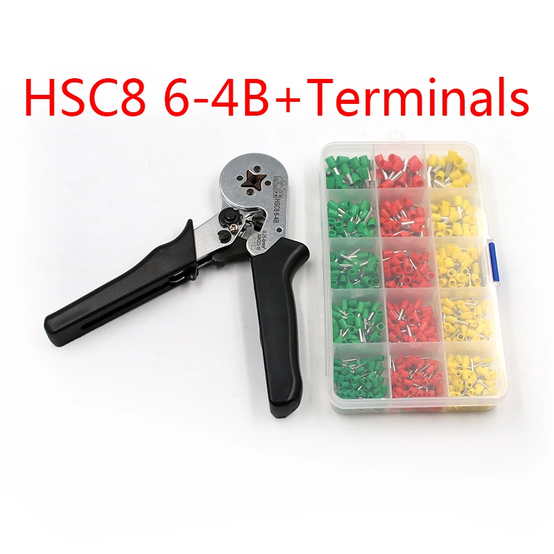 FASEN HSC8 6-4 HSC8 6-6 саморегулируемые плоскогубцы мини-типа 0,25-6 мм2 0,25-10 мм2 плоскогубцы ручные инструменты VE терминалы Разъемы - Цвет: HSC864B add Terminal