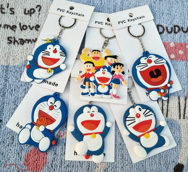 IVYYE 1PCS Happy Doraemon Anime Key Chain PVC Figure Keyring cute Toys Keychain Keyholder Birthday Gifts Unisex NEW | Украшения и