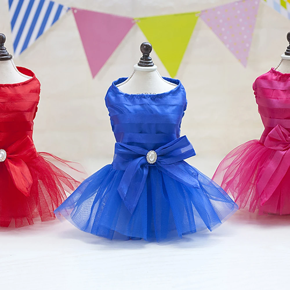 

Summer Clothes For Dogs Dog Puppy Wedding Dress Party Lace Clothes Bow Tutu Princess Dress Lovely Cat Dresses Luxury Pet Apparel