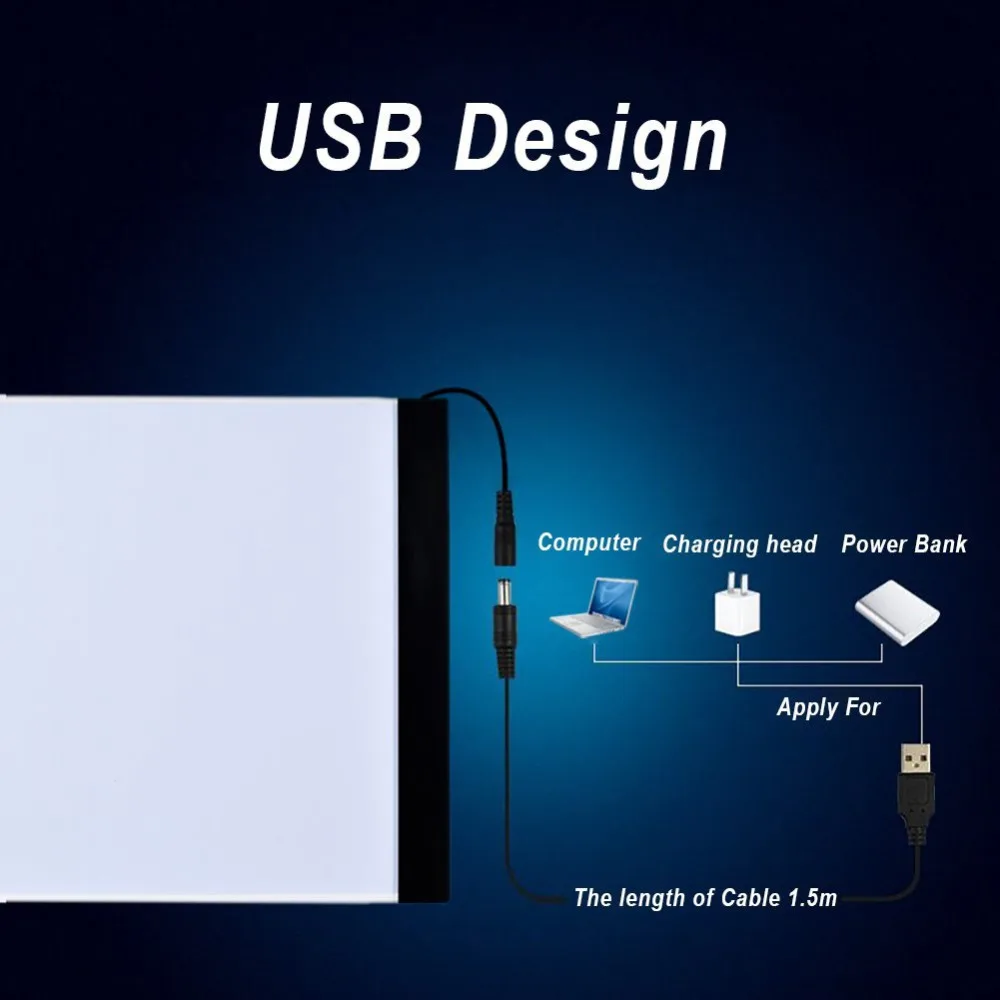 A4 ультра-тонкий Портативный светодио дный световой короб Tracer USB Мощность кабель затемнения Яркость светодио дный Artcraft отслеживание Light Box площадку для Art