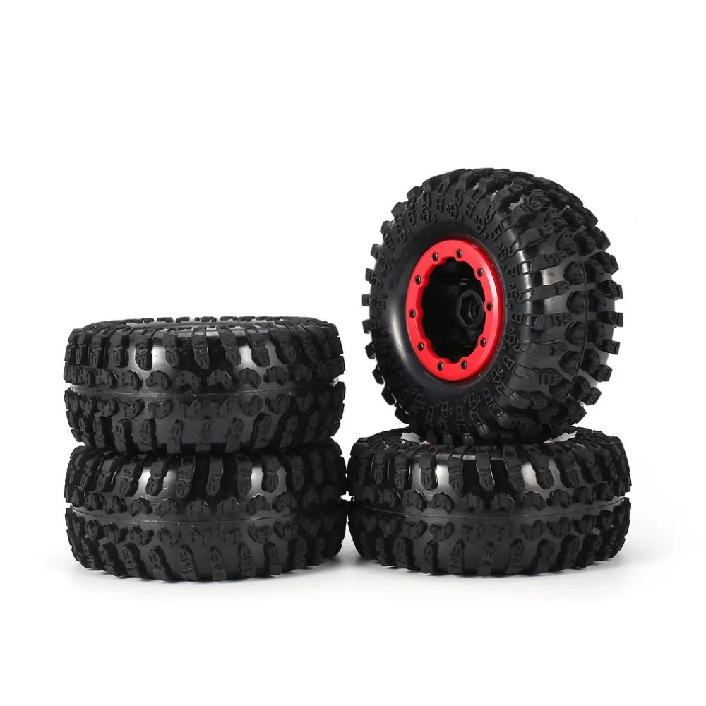 

AUSTAR 4pcs AX-3021 123mm Rim Rubber Tyre Tire Wheel Plastic Hub for 1/10 RC Crawler Model HSP HPI Spare Parts Accessories fz