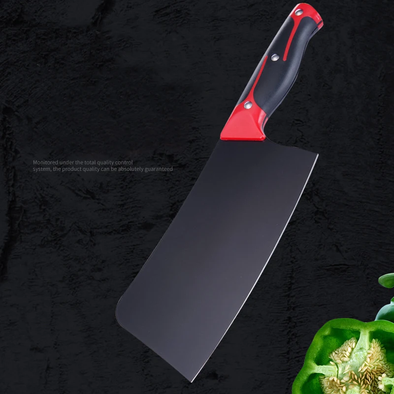 

Stainless Steel Slicing Knife Meat Cleaver Single Kitchen Knife Black Blade Red ABS + TPR Handle Kitchen Cooking Tools
