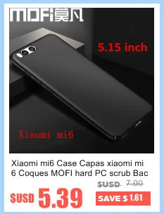 Защитное стекло для экрана xiaomi mi 6, MOFI 2.5D, закаленное стекло для xiaomi mi 6, полное покрытие, Защитная пленка для экрана, 5,15 дюймов