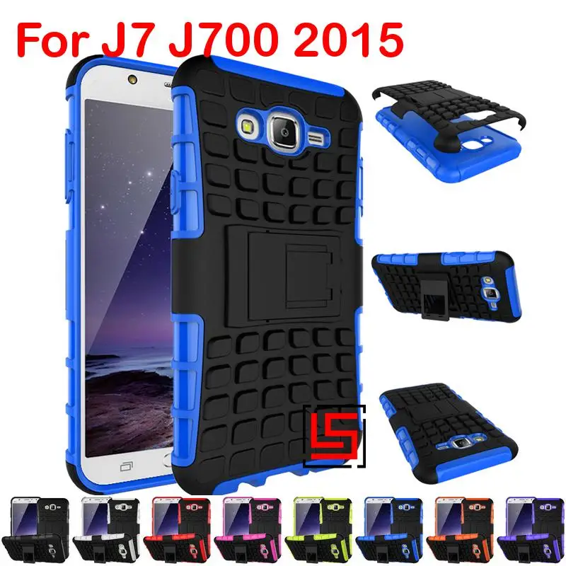 

Cheap Armor Rugged Hybrid Hard PC TPU Soft ShockProof Back Phone Case Cover Bag For Samsung Galaxy Gelaksi J7 J700 2015 Rose
