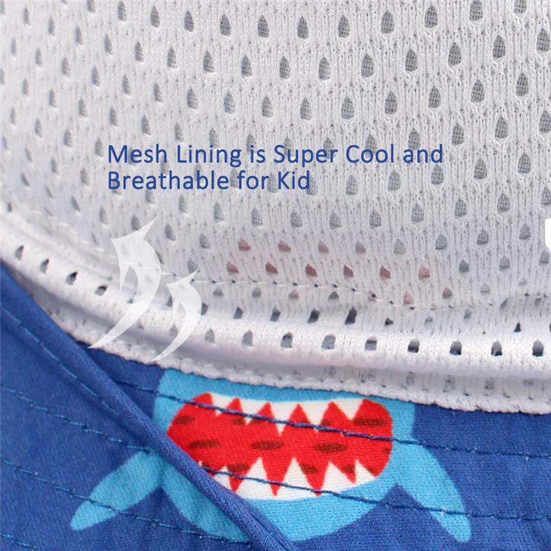6Shark Baby Sun Hat Infant Boys Girls Bucket Cap Summer Children's UV Protection Bonnet Infant Breathable Cotton Fisherman's Basin Hats