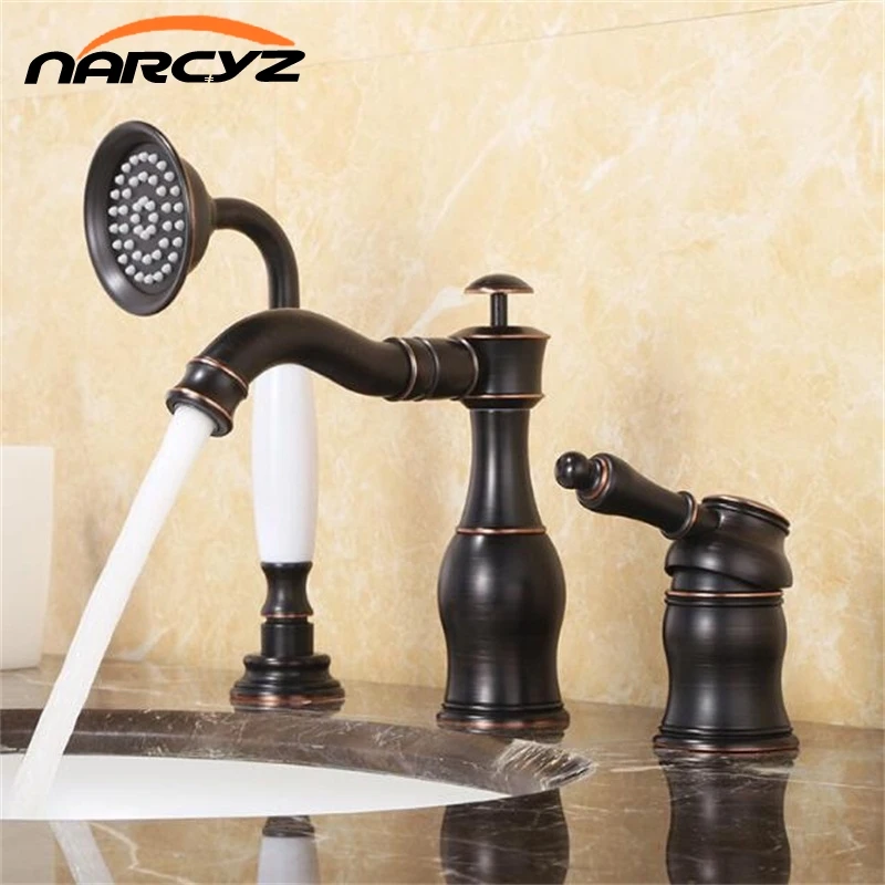 Buy Bathtub Faucet Brass Black Deck Bathroom Sink
