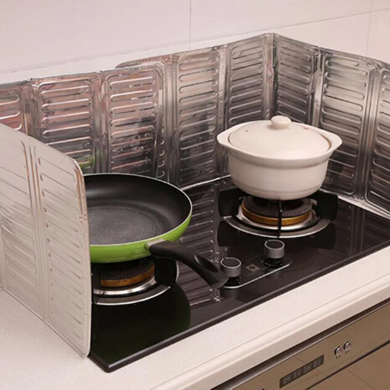 

Kitchen cooking frying oil splashing protection gas stove oil removal rust plate kitchen guard against stove oil splash plate