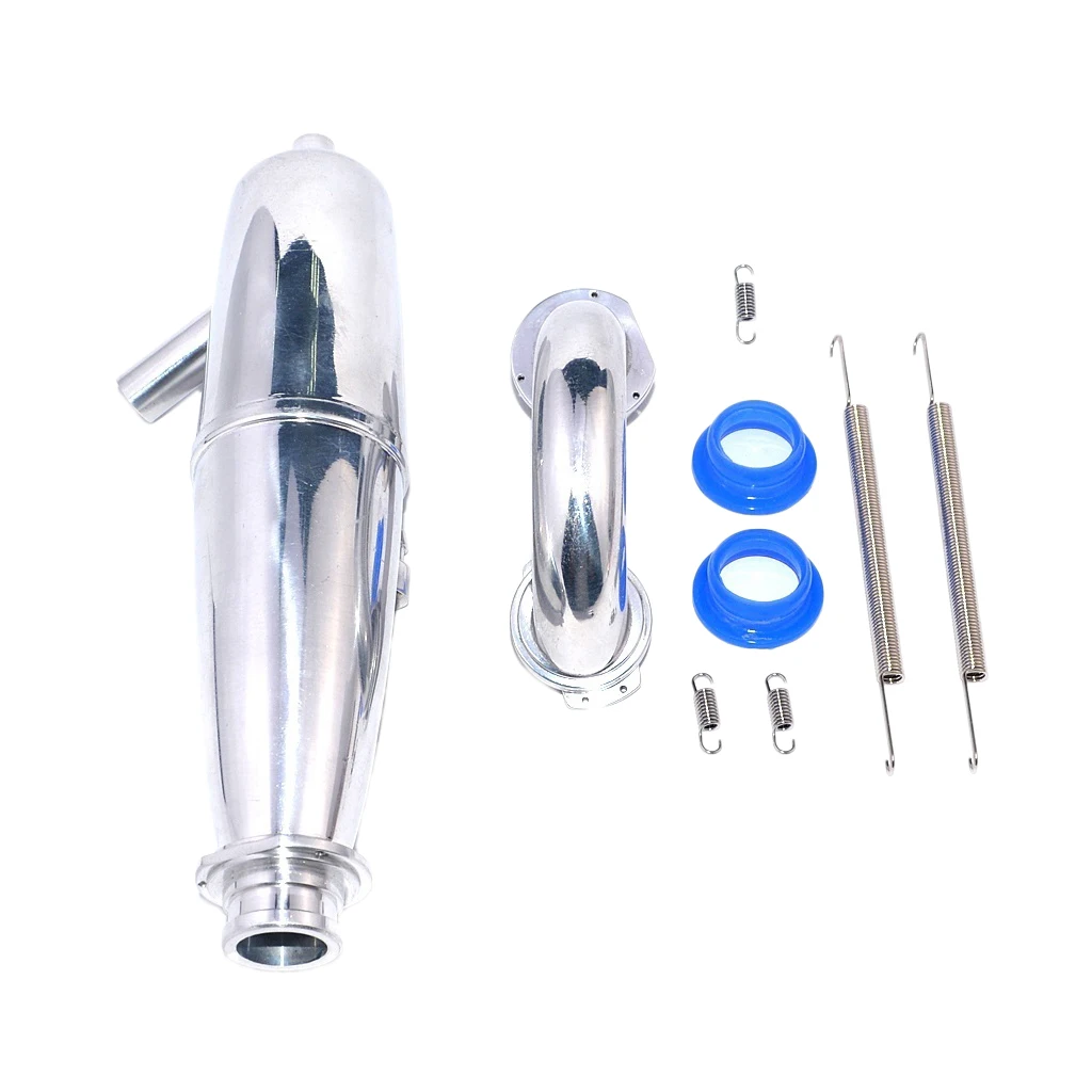 Aluminum Exhaust Pipe Tubing & Header for HSP Hobao 1/8 Nitro Gas Engine RC Car Buggy