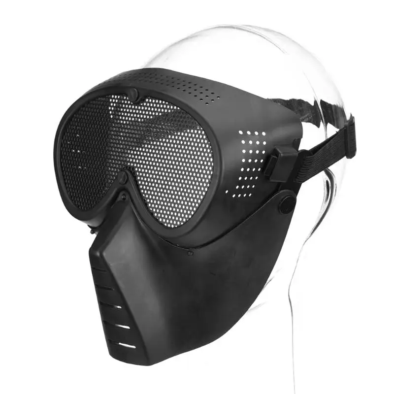 

Airsoft Mask Full Face Metal Steel Net Mesh Mask Hunting Tactical Protective CS Halloween Party Cosplay Full Cycling Face Mask