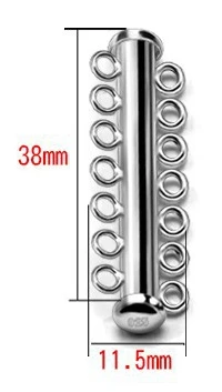 2-8 многослойная 925 пробы серебряная трубка скользящая застежка для нескольких нитей браслет Ожерелье Конец Пряжка разъем ювелирные аксессуары - Цвет: 7-layer Clasp