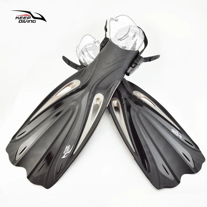 Mantener el buceo de tacón abierto buceo aletas largas ajustables Snorkeling natación aletas especiales para botas de buceo zapatos Monofin engranaje - 1