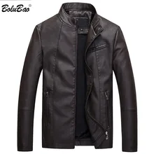 Мужская осенне-зимняя кожаная куртка BOLUBAO с длинными рукавами, модные повседневные пальто из искусственной кожи, Теплая мужская кожаная куртка, верхняя одежда