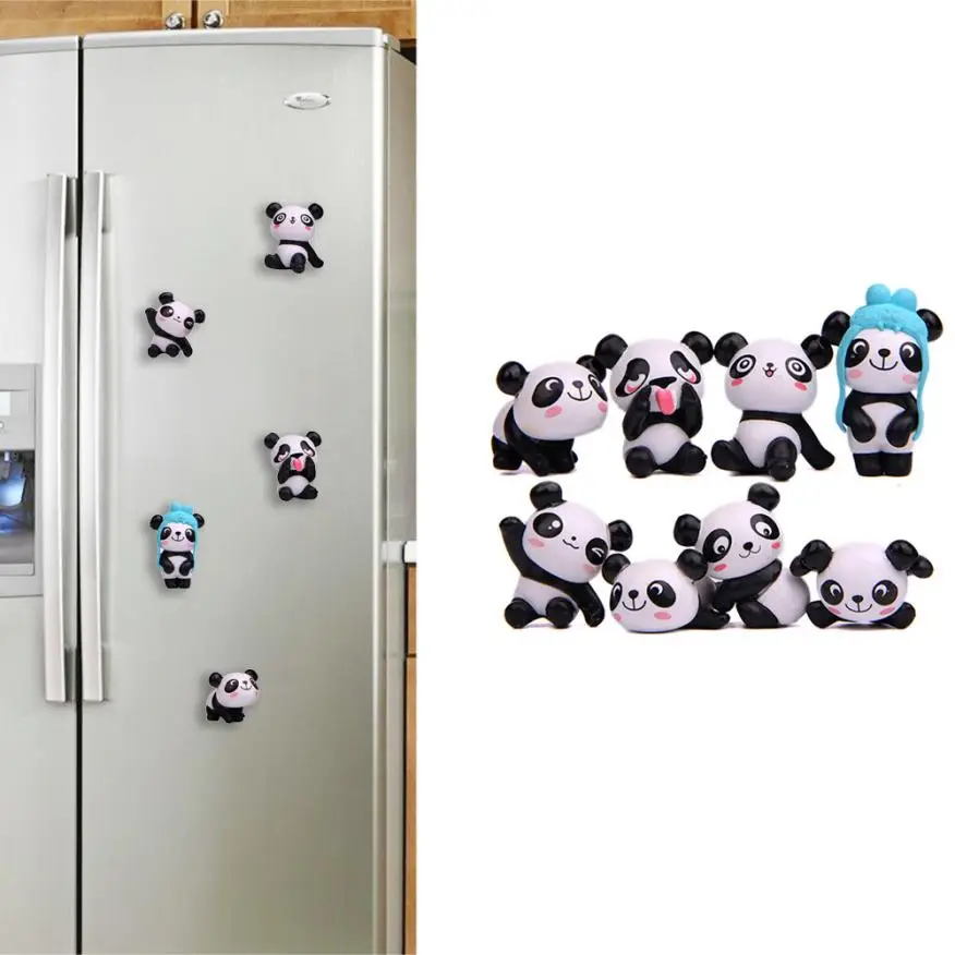 8pcs Cute Panda Fridge Sticker Room Decoration Refrigerator
