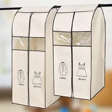 Трехмерный пылезащитный чехол для одежды костюм платье пальто ткань Прозрачный большой емкости хранения организации сумки