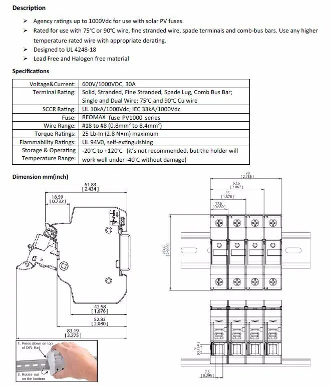 20 шт солнечный ПВ предохранитель 10/12/15A 1000VDC 10X38 ГПВ с 10 шт держателя предохранителей для солнечных BX0234/6