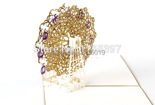  Free shipping 5pc/lot 15x15cm handmade exquisite 3D fold up greeting invitation card kids children  - 32728538411