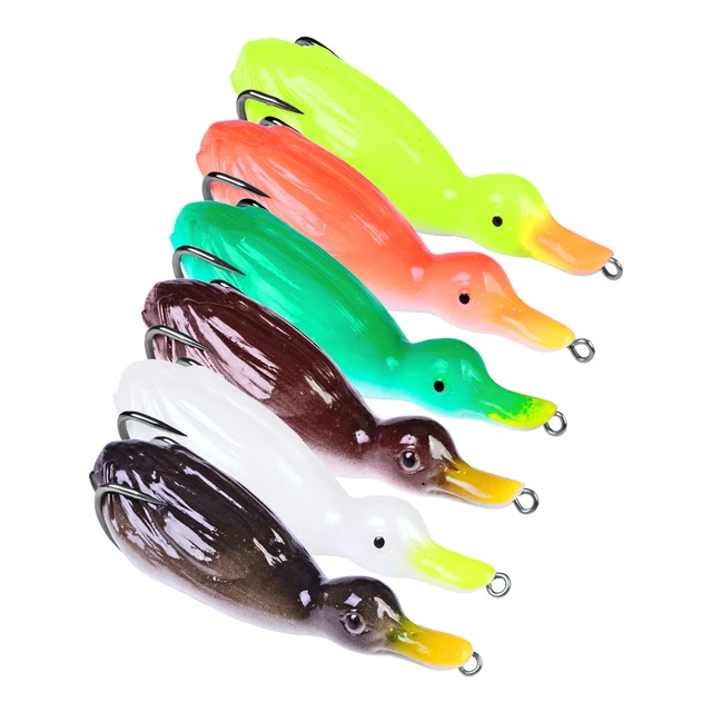 6pcs Lifelike 3D Ducks Soft Plastic Fishing Lure Rubber Bait 105mm