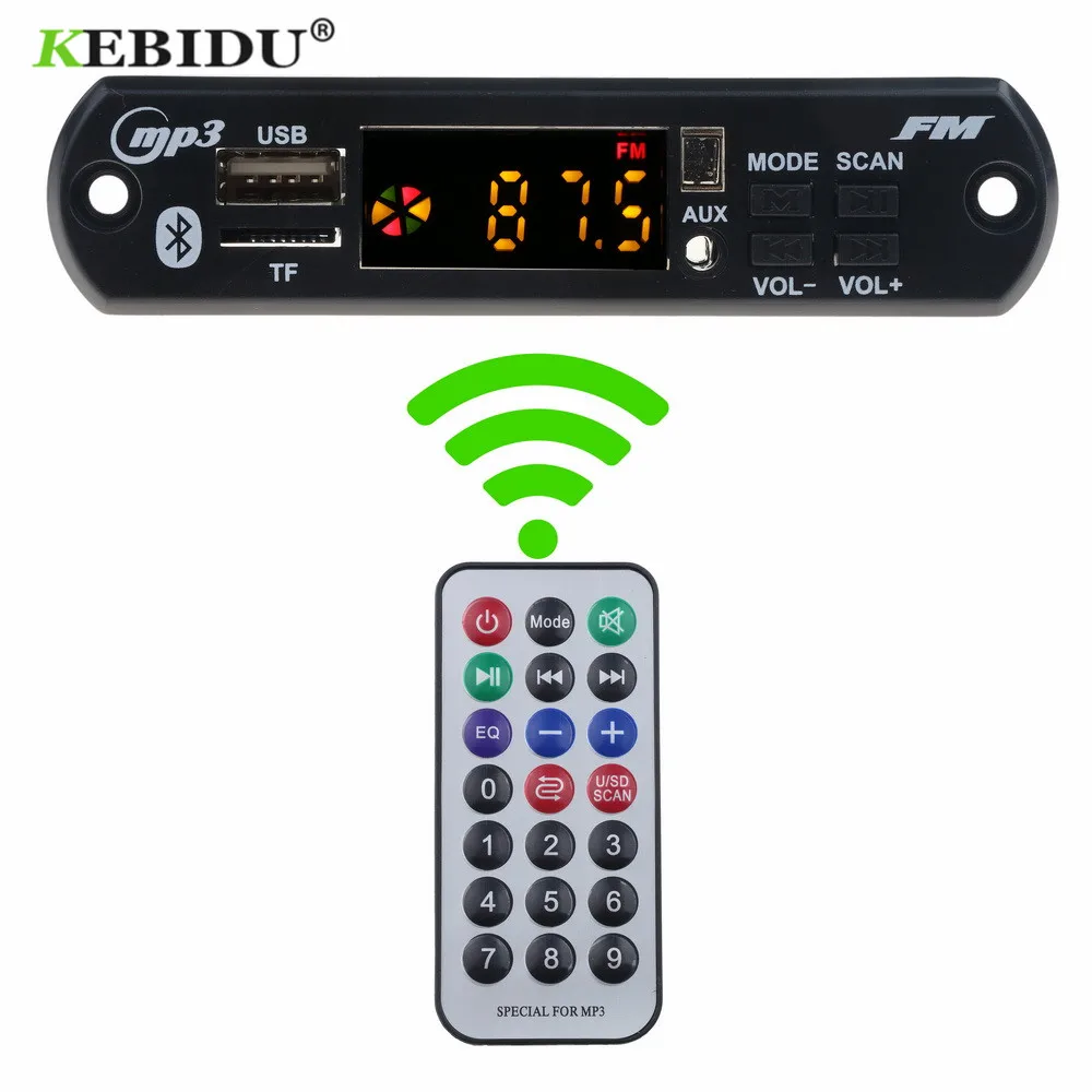 Автомобильный Bluetooth MP3 WMA FM AUX декодер KEBIDU DC 5 в 12 В плата аудио модуль TF радио