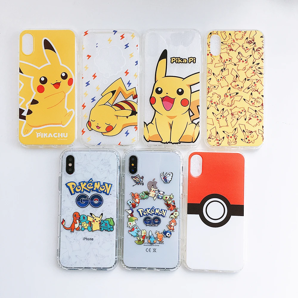 For iPhone 7 8 Plus X 10 Pikachue TPU Mobile Phone Case For iPhone 6 6S 6Plus 6SPlus Pokemons Case Transparent For iPhone X Case
