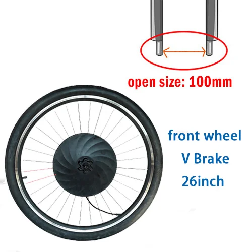 Переднее колесо для электровелосипеда Covnersion Kit 36V 2" 24" 2" 27,5" 700C 2" Мотор колесо для электрического велосипеда колеса E велосипед комплект с батареей - Цвет: 26inch V Brake