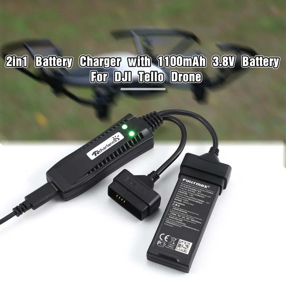 2в1 мульти зарядное устройство Быстрая зарядка концентратор с интеллектуальным полетом Lipo батарея 1100 мАч 3,8 в для оригинального DJI Tello Дрон