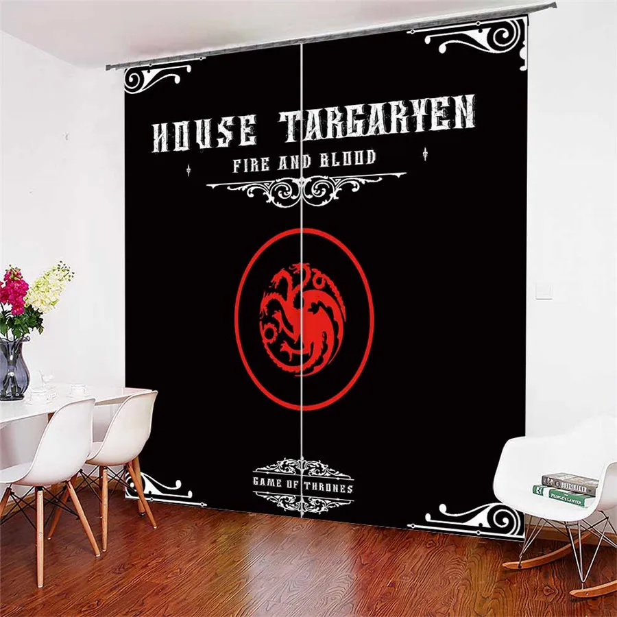 

3D Window Curtains Game of Thrones Print for Living Room Bedding Room Home Decor Tapestry Wall Carpet Drapes Cotinas #GOT-59