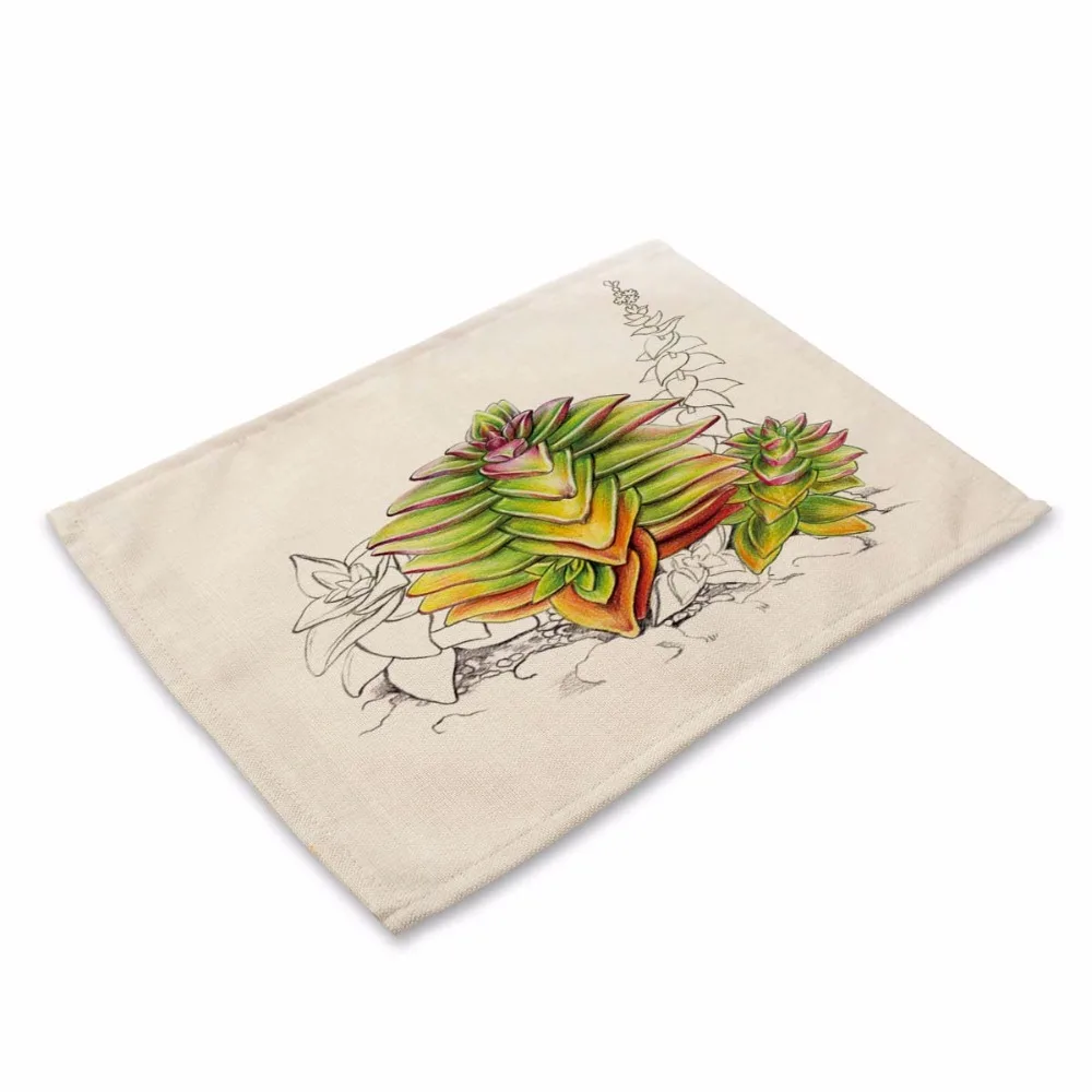 Simple Plants Pattern Table Mat Kitchen Decoration Placemat Table Napkin For Wedding Dining Accessories Table Mat