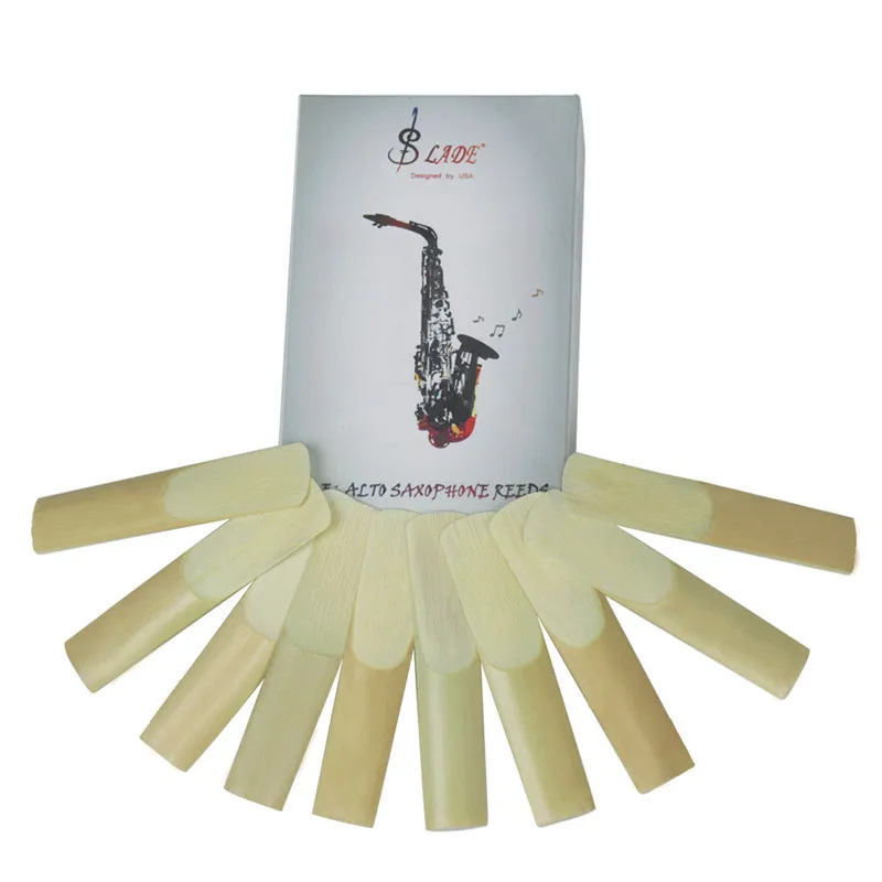 

2018 New 10 Pcs Alto Saxophone Reeds Tenor Sax Alto Saxophone Reed Woodwind Instruments Parts Accessories