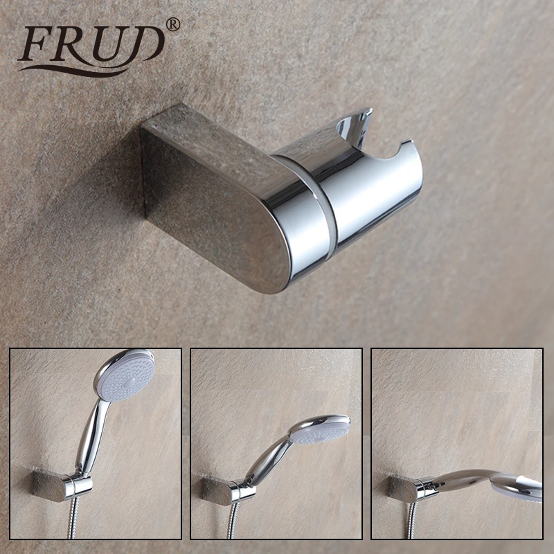

Frud Swivel Handheld Shower Seat Adjustable 1pc ABS Shower Head Holder Bathroom Accessories Round Chrome Polished Hook