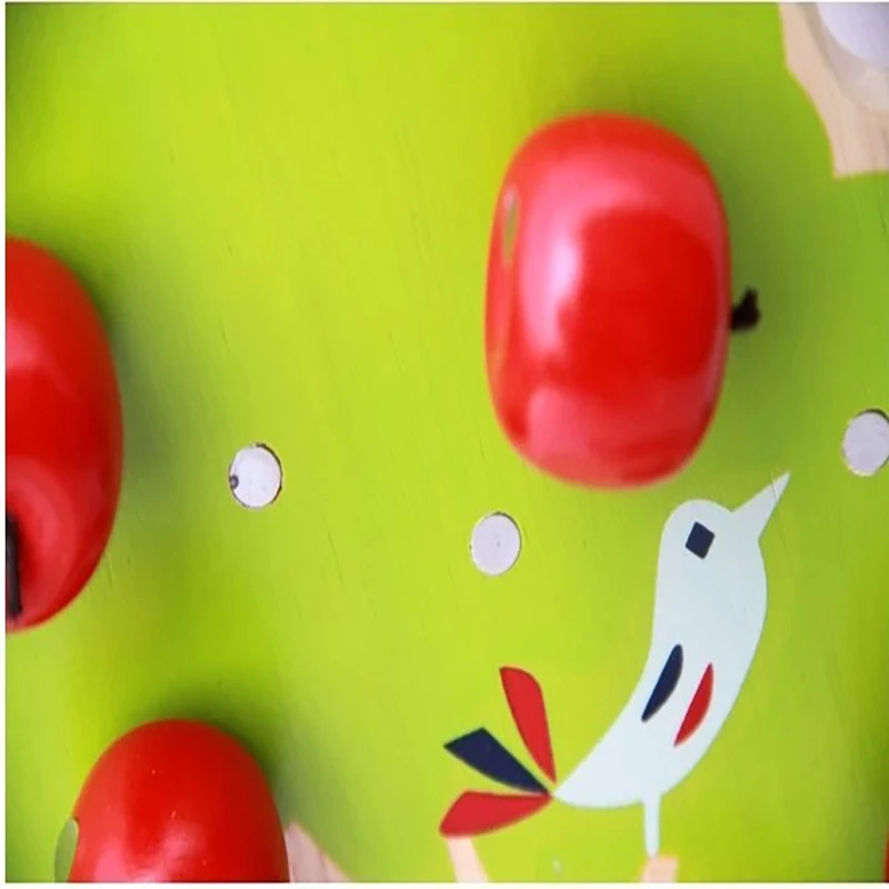 New 1 set Montessori Educational Wooden Toys Magnetic Apple Tree Baby Toy Early Childhood Learning Preschool Training 3