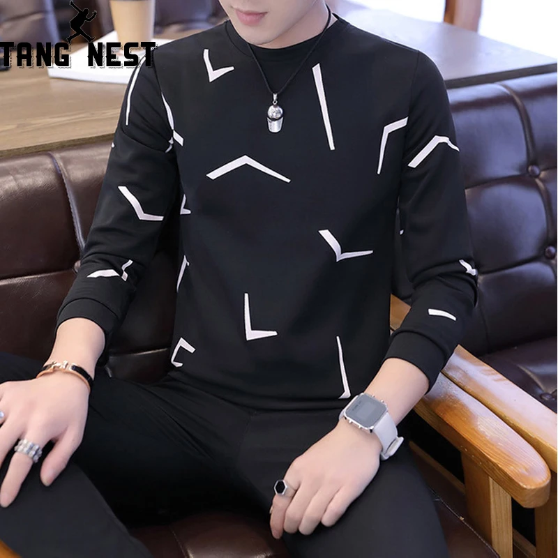 TANGNEST Men's Printing sweatshirt 2019 Spring Autumn Men