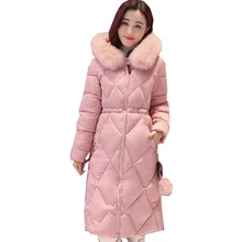 2017 New Winter Womens Down Jackets Hooded Thick Warm Medium Length Parkas Brand Women Overcoat High quality