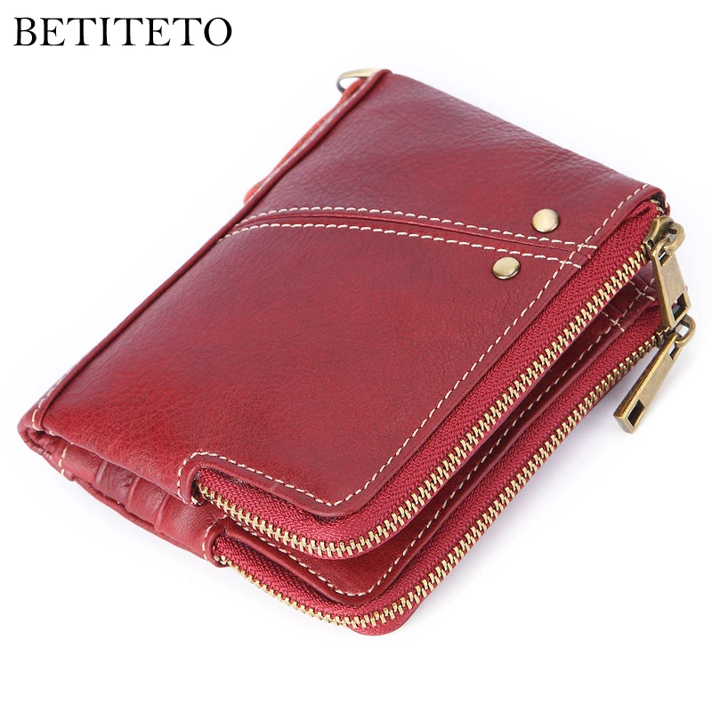 

Betiteto Rfid High Quality Genuine Leather Coin Purse Leather Wallet FeMale Small Walet Portomonee Cuzdan Lady Short Coin Purse
