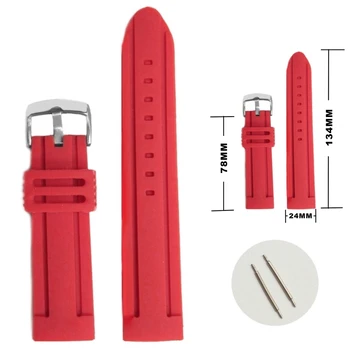 

24mm Cherry Red Color Silicone Jelly Rubber Ladies Watch Band Straps WB1072U24JB