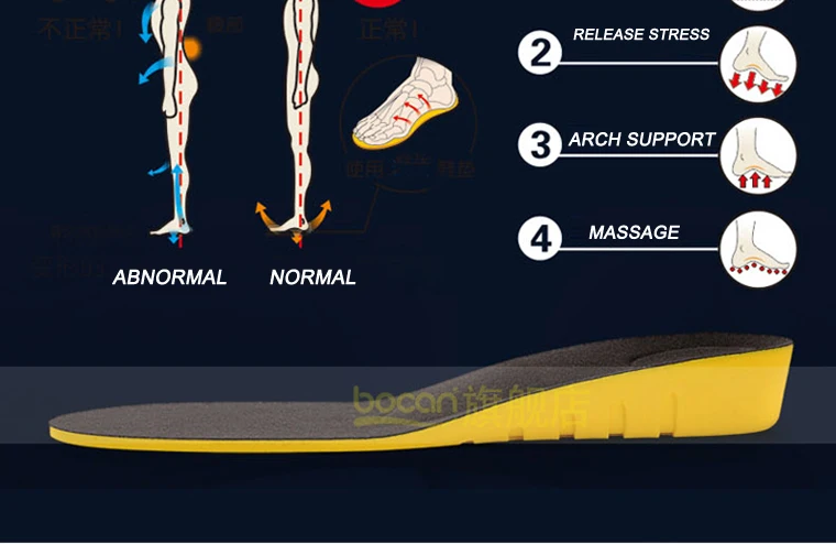 Высота Увеличение Стельки для мужчин/женщин 2/3/5 см up invisiable супинатор ортопедический стельки с поглощением амортизации синий/черный цвет
