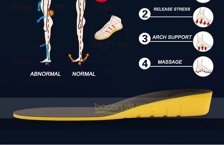 Height increase insoles for men/women 2/3/5 cm up invisiable arch support orthopedic insoles shock absorption blue/black color Height increase insoles for men/women 2/3/5 cm up invisiable arch support orthopedic insoles shock absorption blue/black color