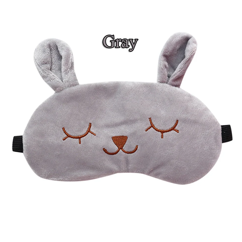 Милая мультяшная маска с кроликом для глаз, регулируемый эластичный ремешок, плюшевый милый мягкий спальный упаковка для глазных масок повязка на глаза, маска для сна, наглазник для сна - Цвет: grey