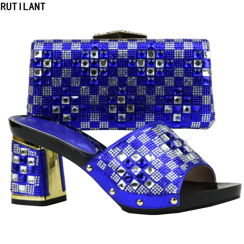 Latest Design Matching Shoe and Bag Set In Heels Italian Matching Shoe