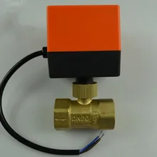 AC24V DN20 3/" Электрический Привод клапан, холодная и горячая вода/водяной пар/тепло газ 2 способ латунный моторизованный шаровой клапан