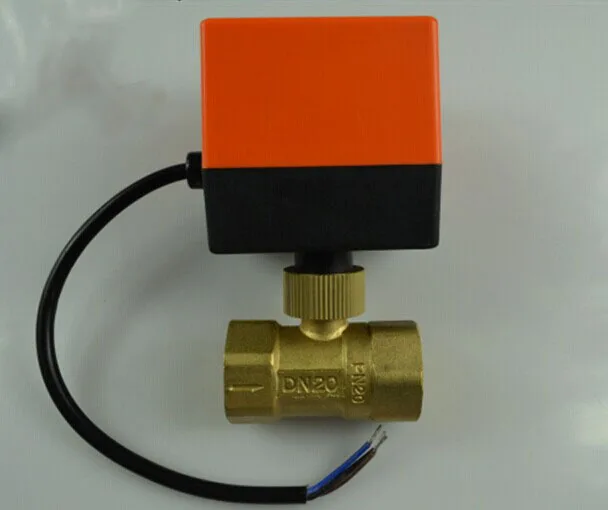 New AC24V DN20 3/4" electric actuator valve,Cold&hot water/Water vapor/heat gas 2 way Brass