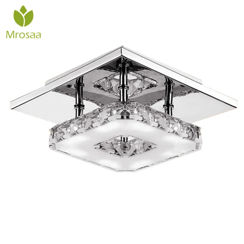 

Mrosaa Ceiling Lamp Modern Creative LED 12W AC85-260V Ceiling Light Hanging Lamp Crystal Indoor Lighting for Living Room Bar