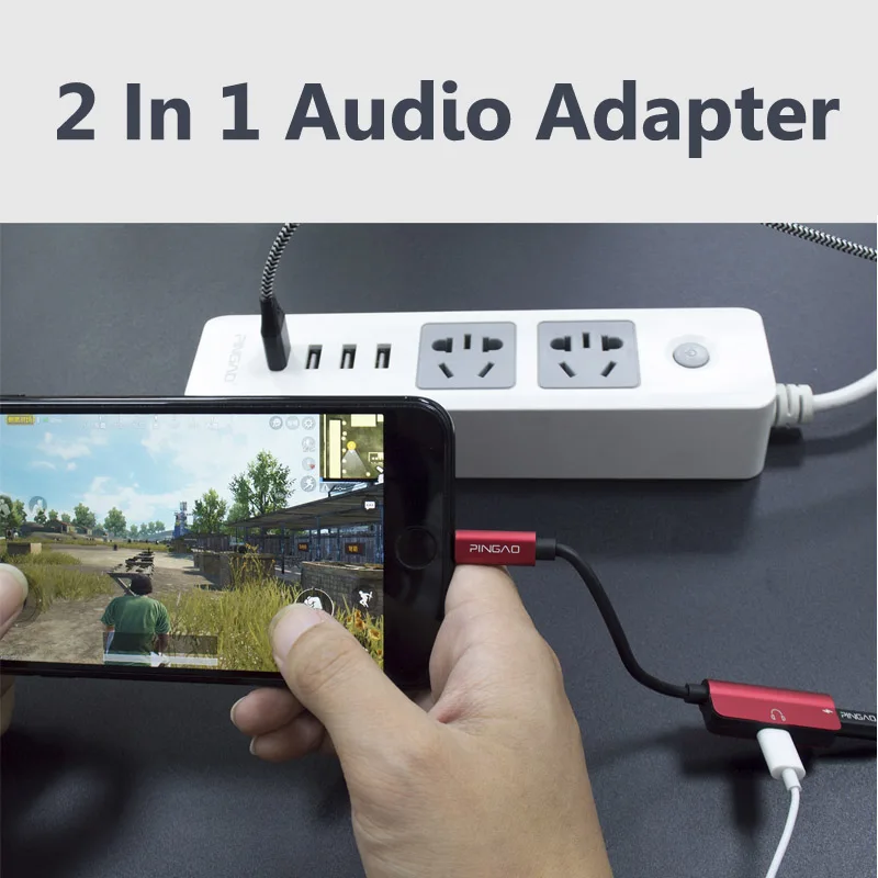 Top Quality 2 in 1 Audio Adapter for iphone 7 8 X headphone jack for lightning iphone Splitter Headphones Adapter